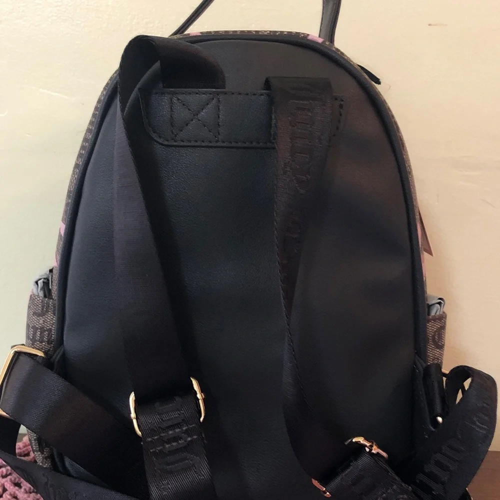 NWT Juicy Couture Simple Sweet Brown w/ Pink Bows Backpack
